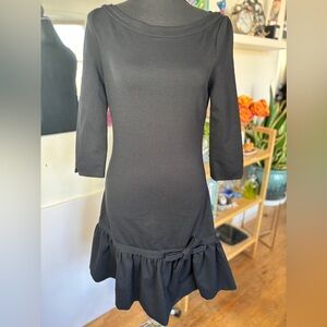 Like New Kate Spade Drop Waist 3/4 Sleeve Bow Detail Quiet Luxury Dress Size 2